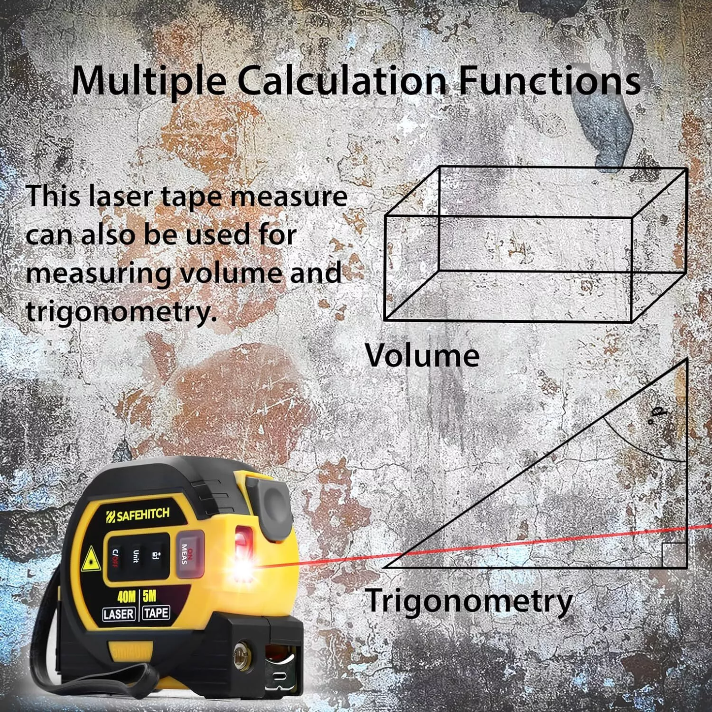 Homey Innovations™ 3-in-1 Laser Tape Measure